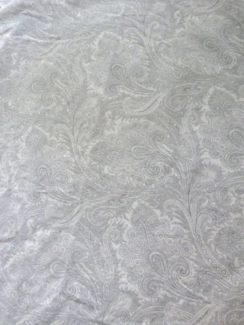 Lauren Ralph Lauren Home King Fitted Sheet 100% Cotton Gray/White Paisley